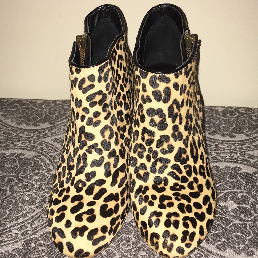 Leopard Print Calf-Hair Booties